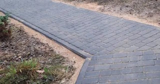 Укладка тротуарной плитки на основание в Городце в октябре